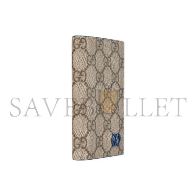 GUCCI BLUE INTERIOR GG LONG CARD CASE 768249 (15*12cm)